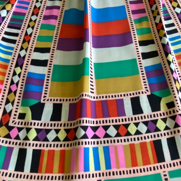 Designer Super Colorful African-Vibe Print Silk Tank with Spagetti Strap - Picture 15 of 16